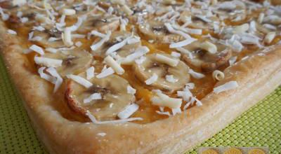 Tarte feuilletée banane exotique