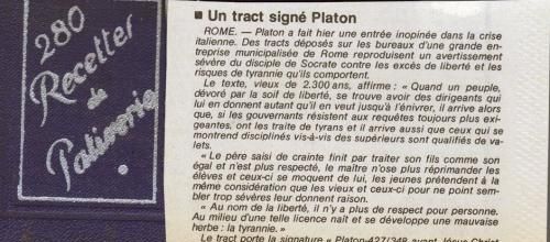 Un tract signé Platon