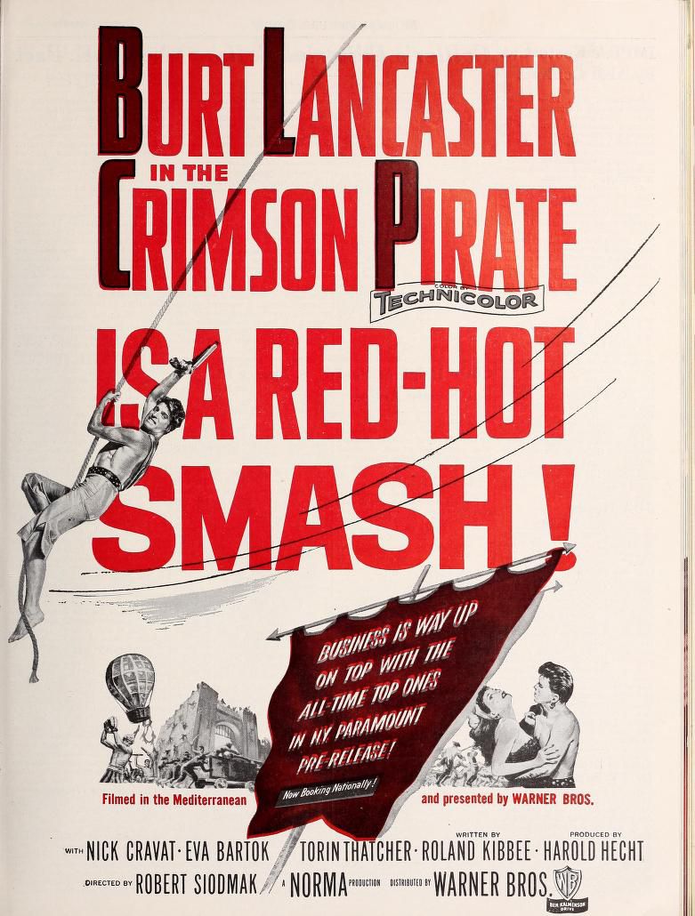 THE CRIMSON PIRATE BOX OFFICE USA 1952