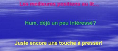 Les meilleures positions au lit...