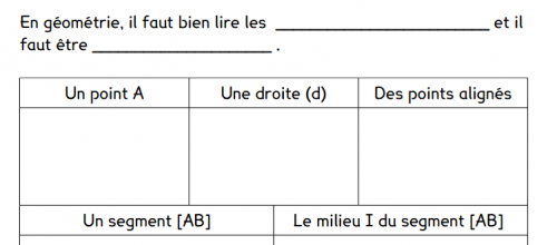 géométrie CM1 leçon 1 