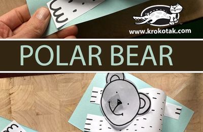 Idée pinterest : un ours polaire en volume (découpage/collage)