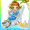 598 fille -charade, chaise longue,
