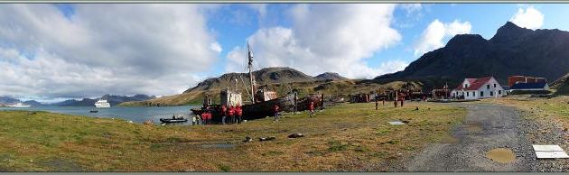 Panorama de la base militaro-scientifique de King Edward Point à Grytviken - Géorgie du Sud