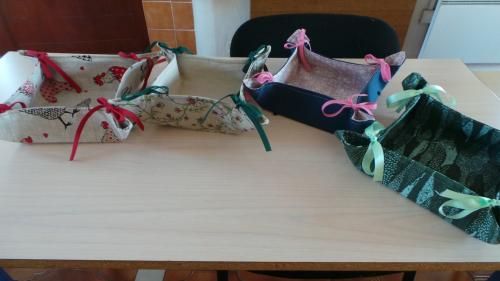 Les panières ou vide poche de l'atelier couture