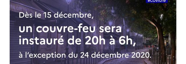Covid 19 : les principales mesures à compter du 15 décembre