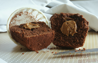 Muffins au chocolat, coeur de spéculoos