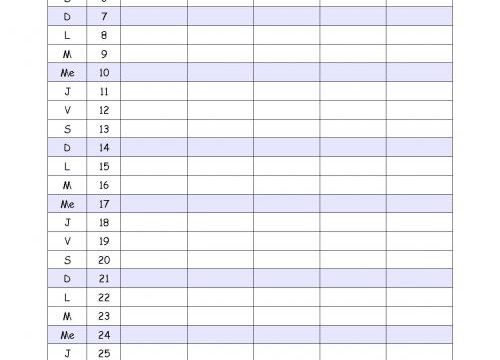 Calendrier de classe