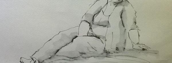 Lundi - En attendant le modèle : femme assise