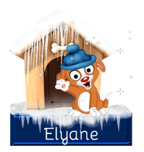 657 -656  Chien neige - signature, hiver, neige, blinkie, gif animé