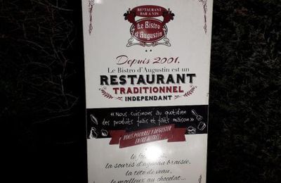 Dîner, non pas au bistrot Valentin, mais Augustin