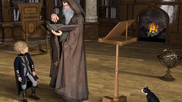 Le vieux mage et son apprenti (DazStudio)