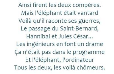"L'ordinateur et l'éléphant" (poésie)