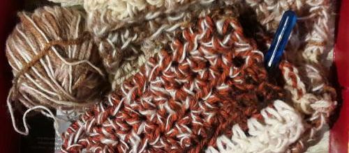 Crochetage écru en cours