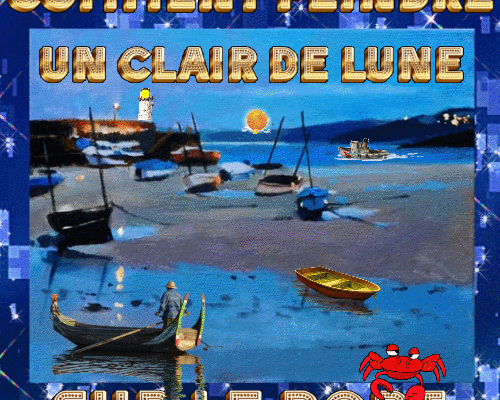 Dessin et peinture - vidéo 4204 : Comment peindre un port au clair de lune 2/2 ? - acrylique ou huile.