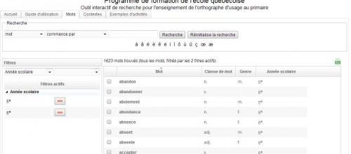 Orthographe : Liste de mots