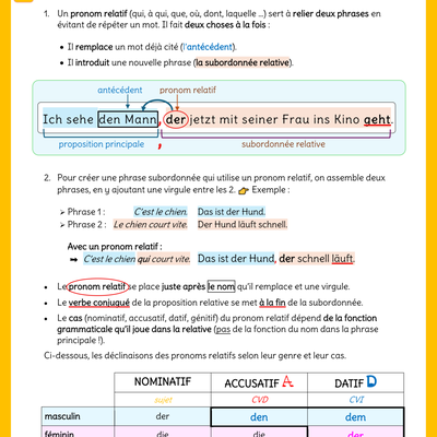 11H Allemand : PRONOMS RELATIFS