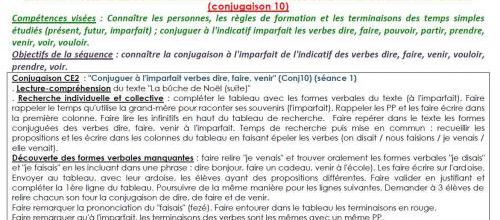 RSEEG CE2 - Conjuguer à l'imparfait dire, faire, voir, vouloir... (Conjugaison 10)