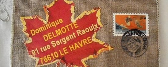 Jolie enveloppe brodée de Jacqueline