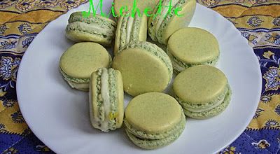 Macarons au chocolat blanc et thé matcha
