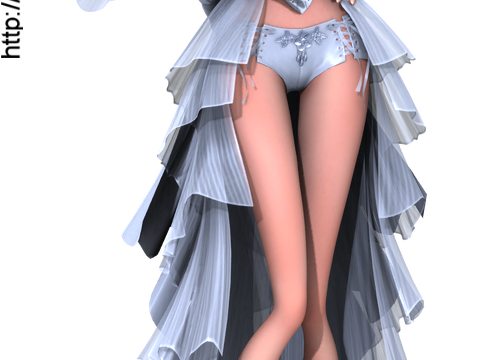 Tube de fille en star (render-image)