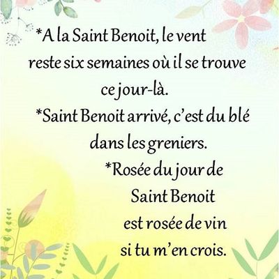 Dictons * Fête Benoit * grille prénom   !
