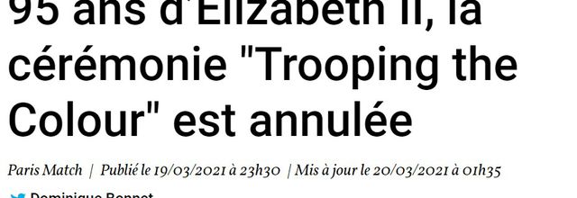 Trooping the colour est annulé