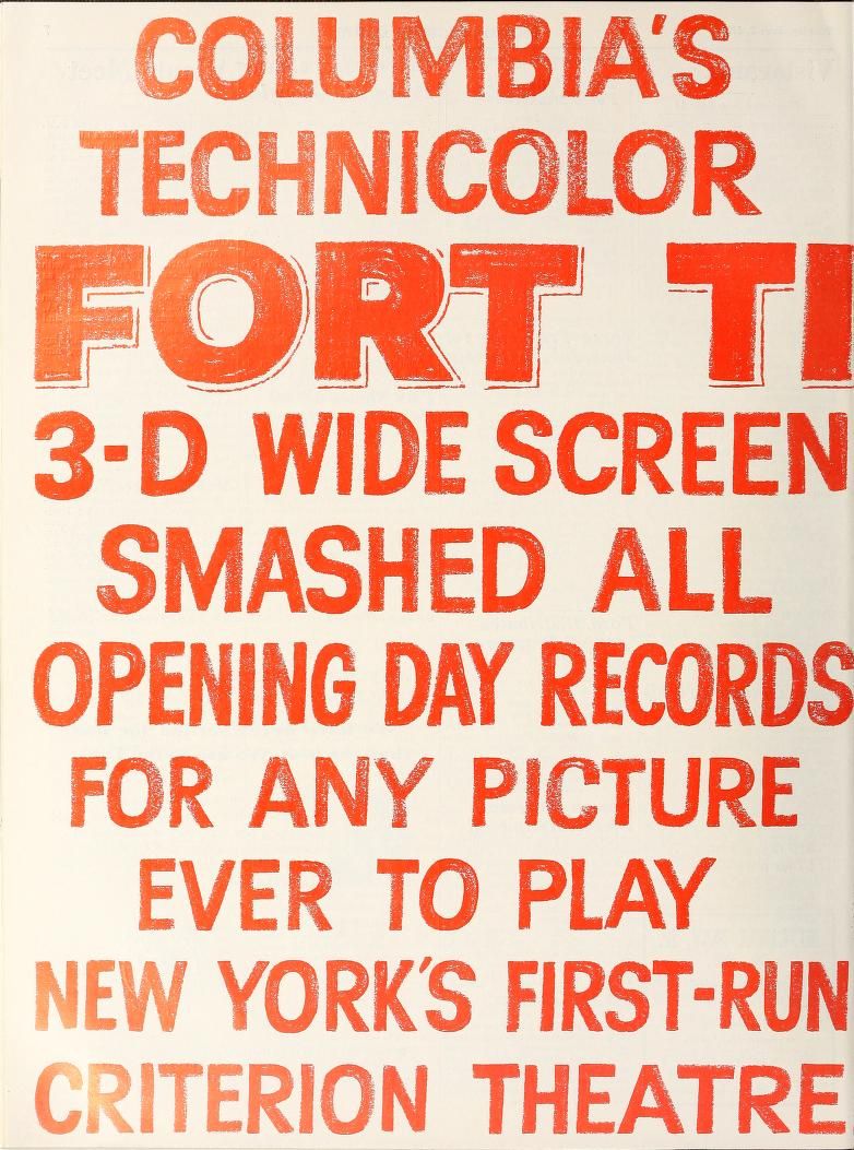 FORT TI BOX OFFICE USA 1953