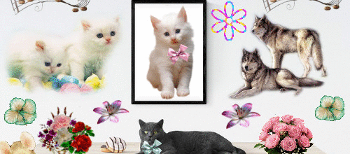 CADRE ANIMAUX FLEURS
