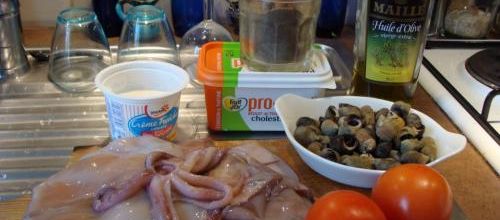 Encornets aux bigorneaux  à la crème