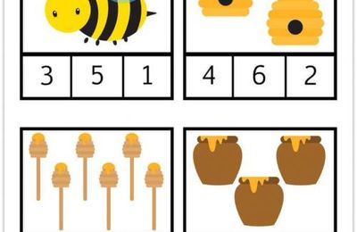 Fiche de suivi GS : Les cartes à compter (thème abeille)