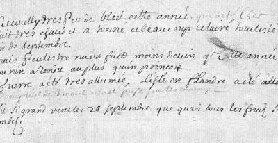 Registres paroissiaux de la Selle-sur-le Bied (Loiret) 1708 à 1714
