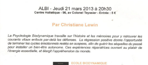 Info en partage : conférence "Guérir le passé pour construire le futur" à Albi, Jeudi 21 Mars 2013 !