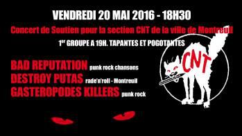    CNT de la ville de Montreuil - Une soirée de soutien en mai ! 