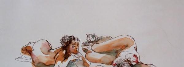 Deux nus, deux chats
