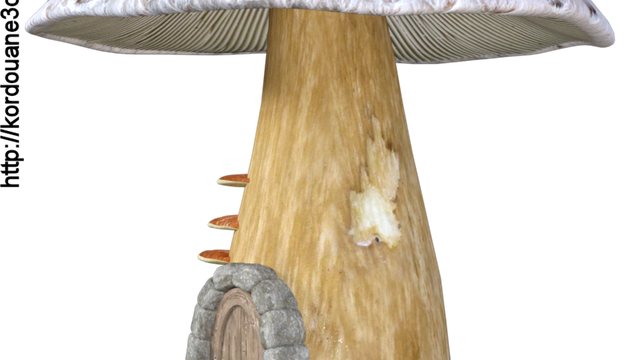 Tube de maison champignon fantasy (render)