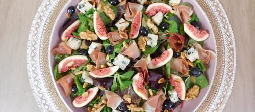 Salade d'automne aux figues roquefort & noix 
