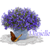 376 Bouquet de fleurs, papillons, gif animé, blinkie, merci