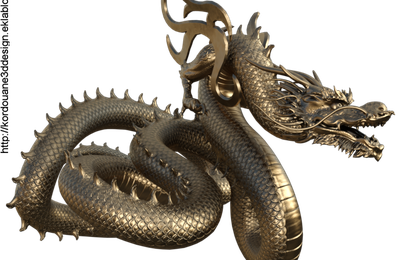 Tube de dragon  doré (render-image)