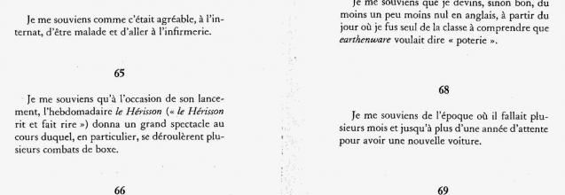 "Je me souviens" ... / Mi memoras ...