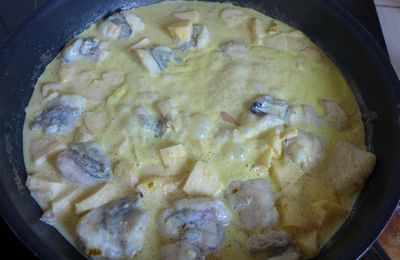 Joues de lotte au cidre et au curry...