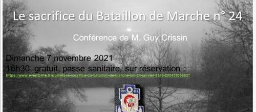 * Brest, 7 novembre 2021 - Conférence : La Bataille d’Obenheim et la Résistance du Bataillon de Marche BM24 
