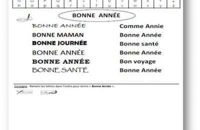 Fiche Bonne Année GS - Découvrir l'écrit