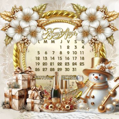 Fond écran calendrier Janvier 2026
