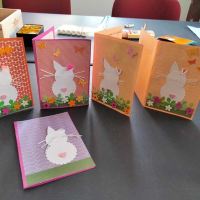 carte lapin et printemps