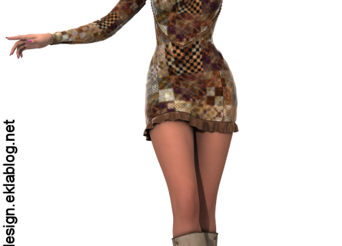 Image fille manga en velours marron
