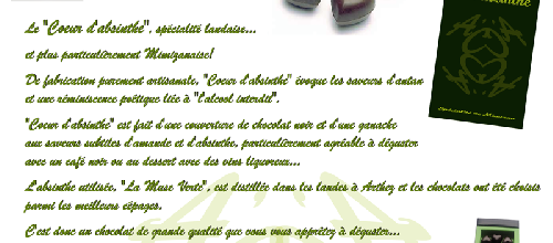 L'ABSINTHE EST LE CHOCOLAT,l'union parfaite