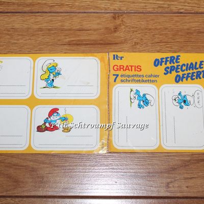Planches d'étiquettes scolaires Schtroumpf PER