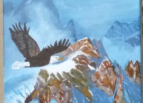 Peinture acrylique: le pygargue