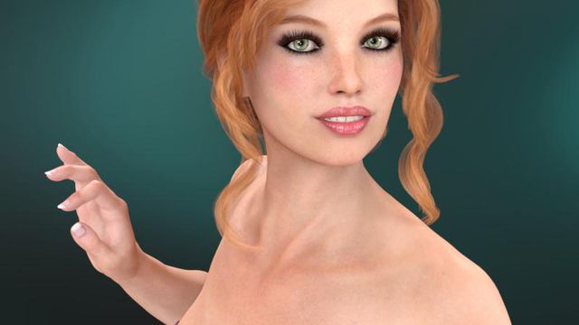Portrait délicat femme rousse (DazStudio)